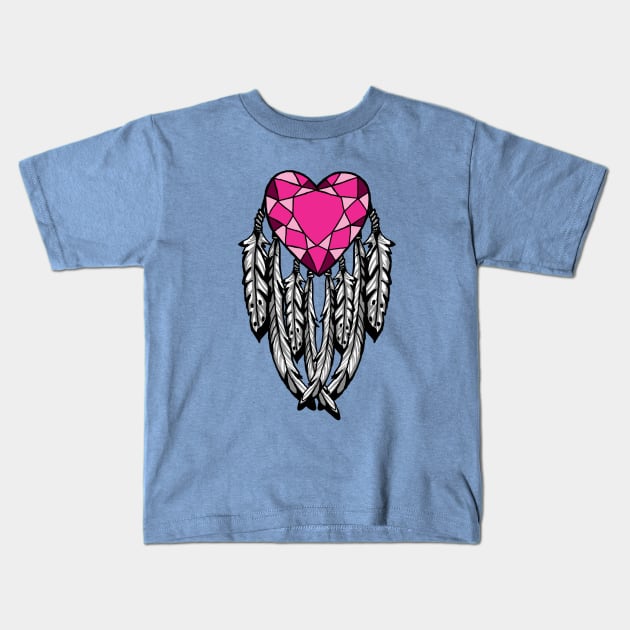 Bejeweled Heart Kids T-Shirt by Astrablink7